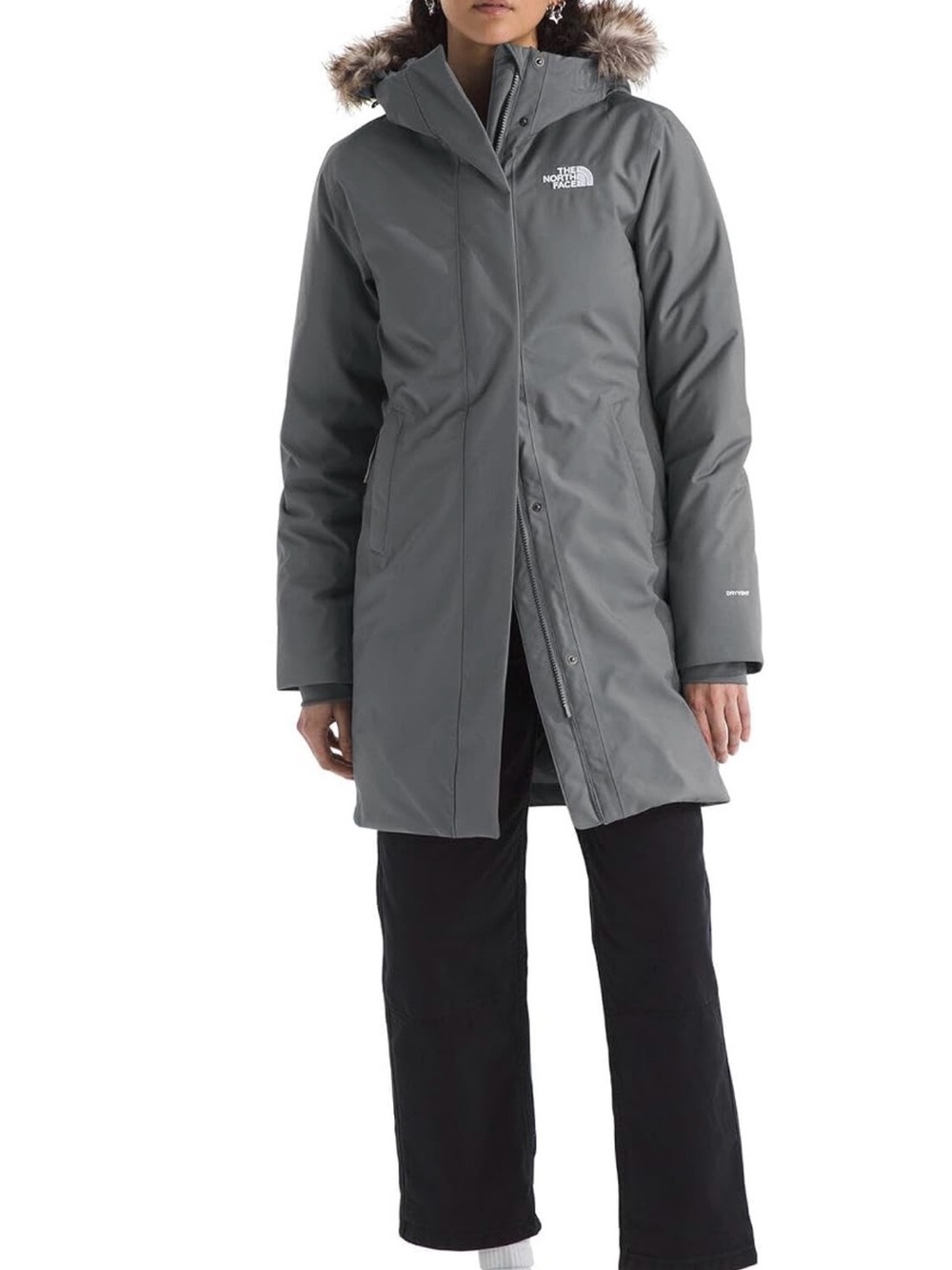 The North Face Women's Gray Ski Parka with Faux Fur Hood